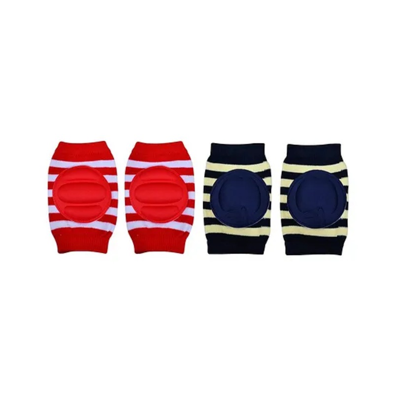 The Little Lookers Striped Baby Knee Pads Set of 2 Pairs – Red Navy