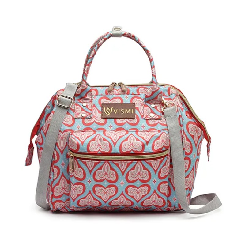 VISMIINTREND Itsy Bitsy Stylish Mini Baby Diaper Bag Backpack for New Mother – Red Hearts