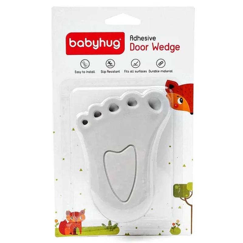 Babyhug Adhesive Door Wedge – White