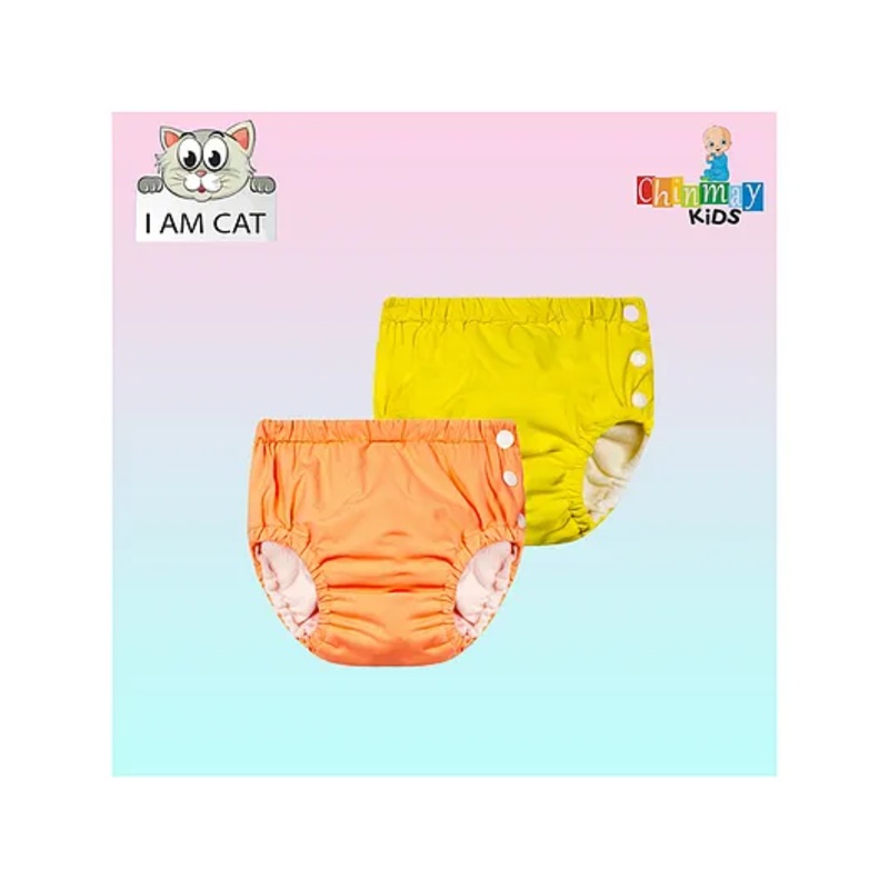 Chinmay Kids Reusable Swimwear Diaper Pants Set Of 2 – Orange & Yellow