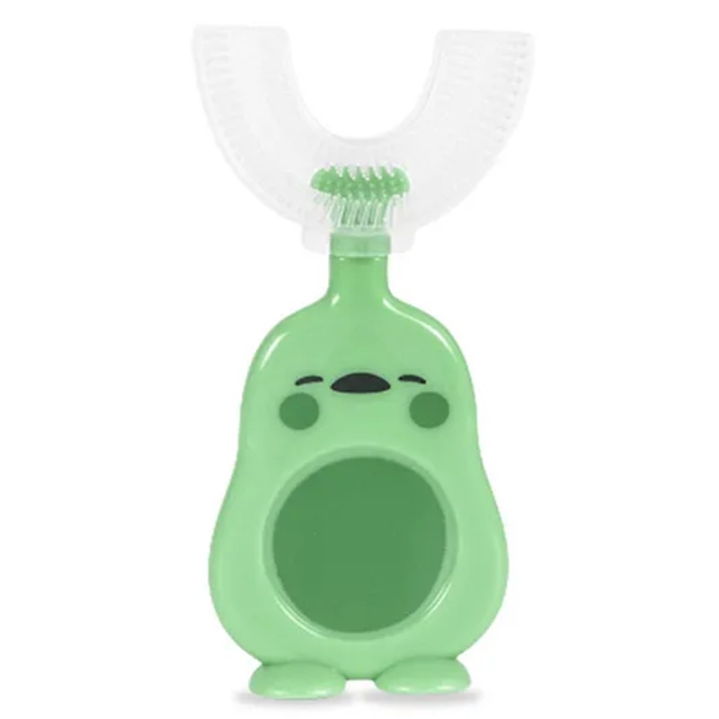 Chinmay Kids U-Shaped Toothbrush Food Grade Material And Attractive Cartoon Ultra Soft Toothbrush (Green)