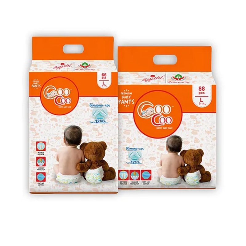 Coo Coo Baby Diaper Pants – Large (L), 154 Count | Ultra Absorbent & Leak-Proof
