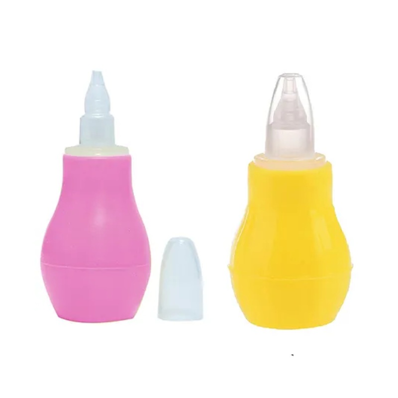Enorme Baby Silicone Nose Cleaner Nasal Aspirator for Babies Pack of 2- Pink and Yellow