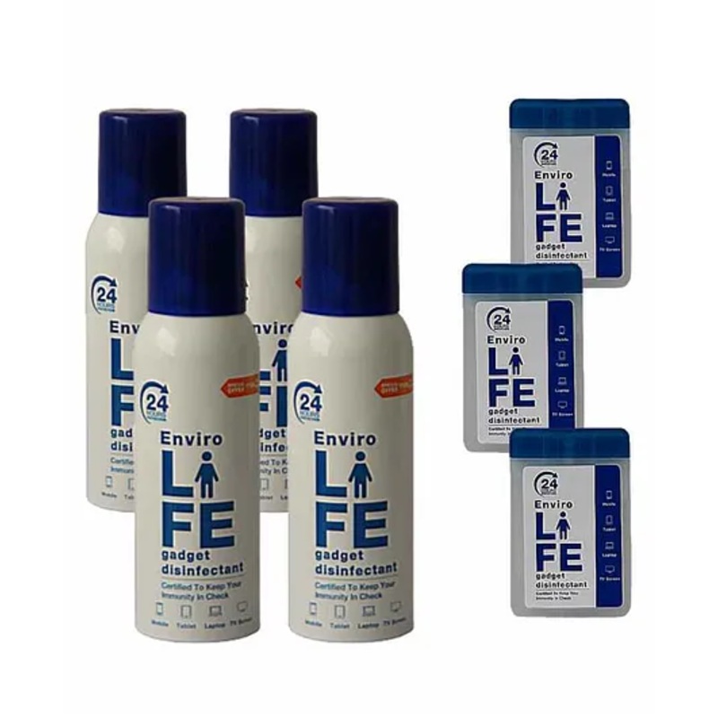Envirolife Gadget Disinfectant Spray Desks & Pocket Value Pack of 7 – 120 ml Each