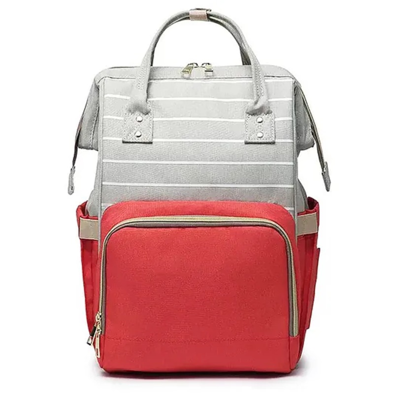 House of Quirk Baby Diaper Bag Grey Strip print Maternity Backpack – Multicolor