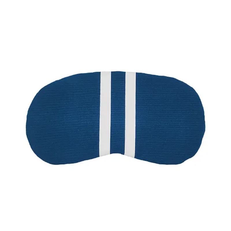 Jenna White Line Printed Sleeping Eye Mask – Blue