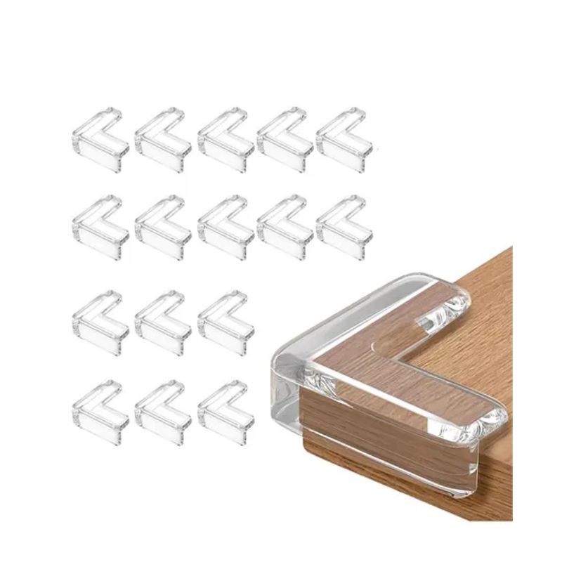 Kids Station Baby Proofing Corner Guards for Furniture  L-Shape Transparent (Pack of 16)