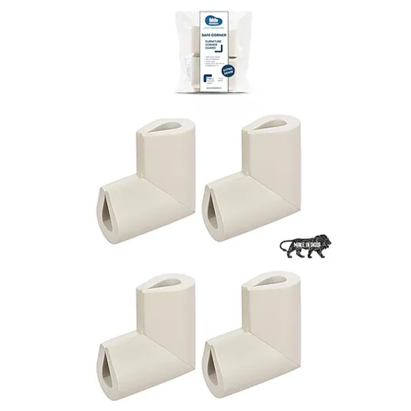 Kids Station U-Shaped Corner Protector Sharp Edge – Babyproof Foam Protectors for Sharp Corners – Cushion for Glass Table and Thin Table Tops – Child Proofing – Pack of 4 (Off-White)