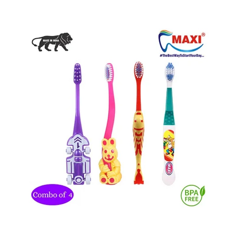 MAXI Junior Toothbrush Pack of 4 – Multicolor
