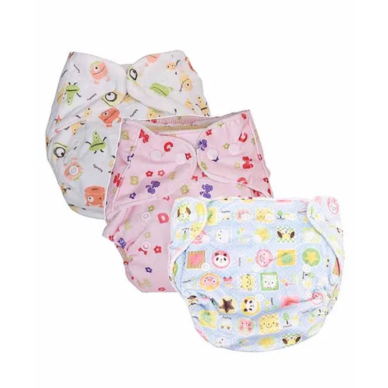 Mom’s Home Reusable Pocket Diapers With 3 Inserts Pack of 3 – Multicolor