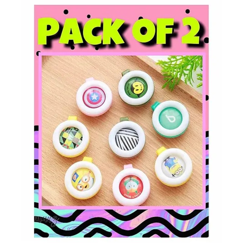 Ortis Reusable Mosquito Repellent Badge Pack of 2 – Colour & Print May Vary