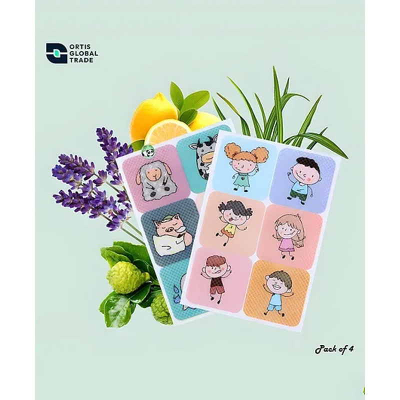 Ortis Waterproof Natural Mosquito Repellent Sticker – 144 Pieces (Colour & Print May Vary)