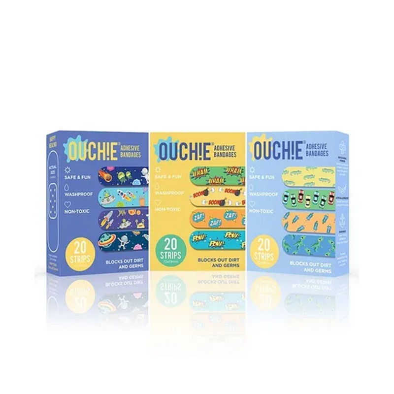 Ouchie Non-Toxic Printed Bandages Pack of 3 – 20 Bandages each