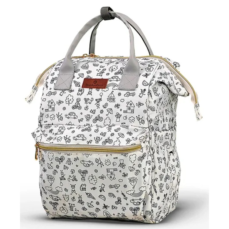 StarAndDaisy Baby Diaper Bag for Mother Travel Diaper with Laptop Pocket  Printed – Grey