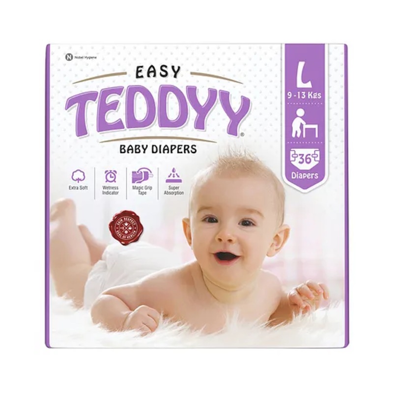 Teddyy Baby Easy Tape Diapers Double Large 36 Diapers (Pack of 1)  9-13 kgs