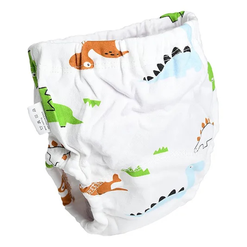 THE LITTLE LOOKERS Potty Training Pants for Babies I Reusable & Waterproof Pull up Underwear | Cloth Diaper for Babies-White Dino (1 Year – 2 Years) (Pack of 1)