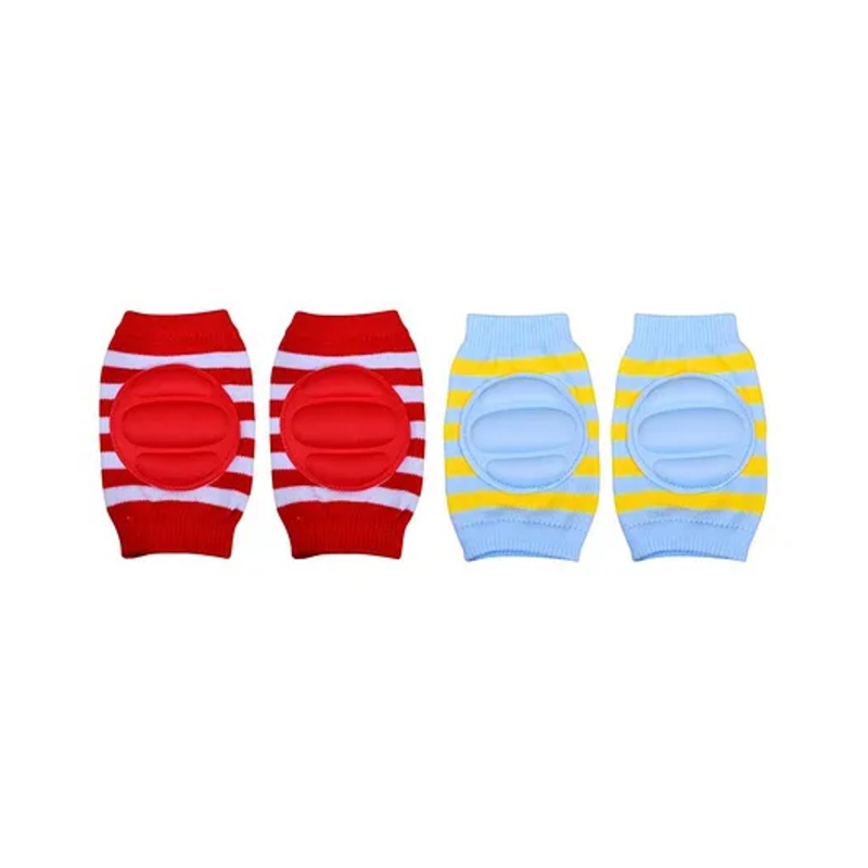 The Little Lookers Striped Baby Knee Pads Set of 2 Pairs – Red Blue