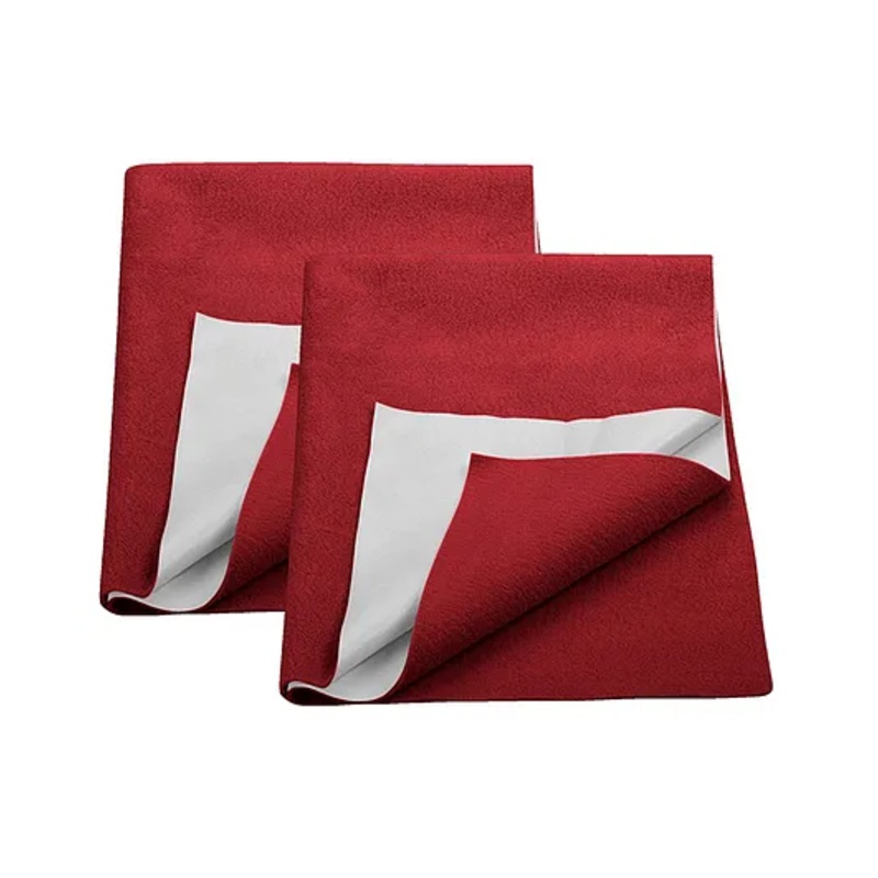 Trance Home Linen Supersoft Quick Baby Dry Sheets for Kids Pack of 2- Small, Maroon