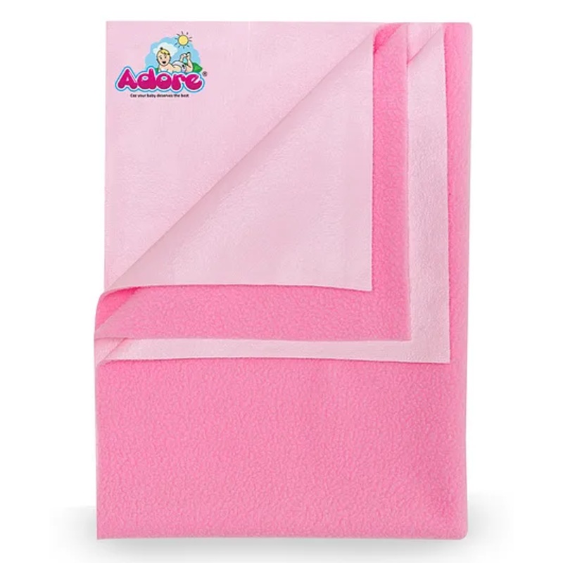Adore Advanced Insta Dry Water Absorbent Baby Bed Protector Sheet Medium – Pink
