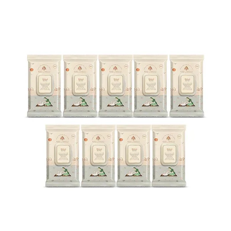 Baby Forest Mulmul Baby Wipes, Ultra-soft, Water-based, 3X thicker and softer wipes 72 Wipes each, Pack of 9