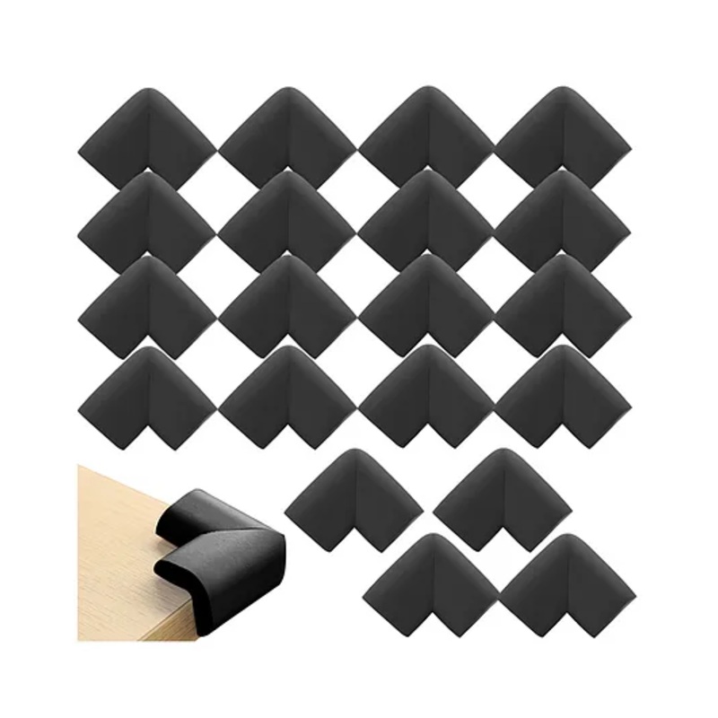 Bembika L Shaped Baby Safety Corner Protector Pack of 20 – Black