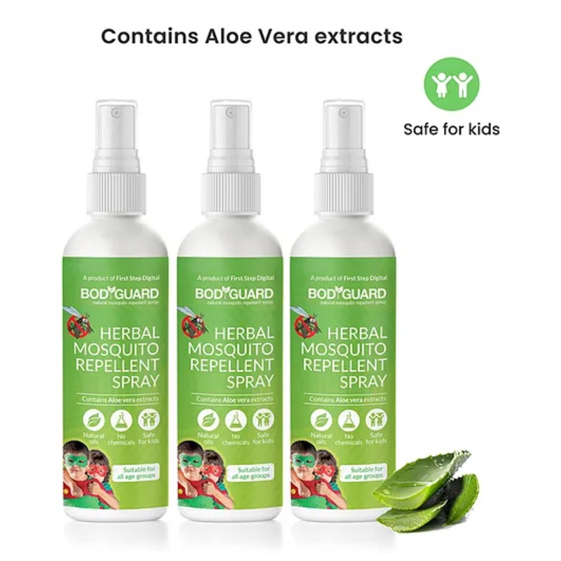 BodyGuard Herbal Mosquito Repellent Spray Pack of 3 – 100 ml Each