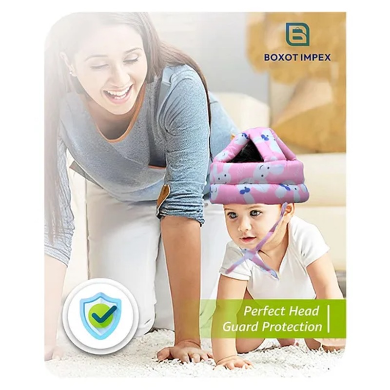 Boxot Impex Adjustable Cushioned Baby Safety Helmet-Pink