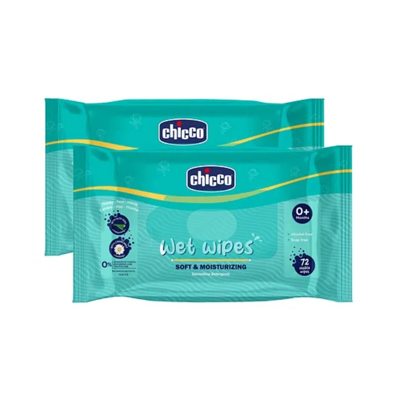 Chicco Soft & Moisturizing Wet Wipes Pack of 2 – 144 Wipes