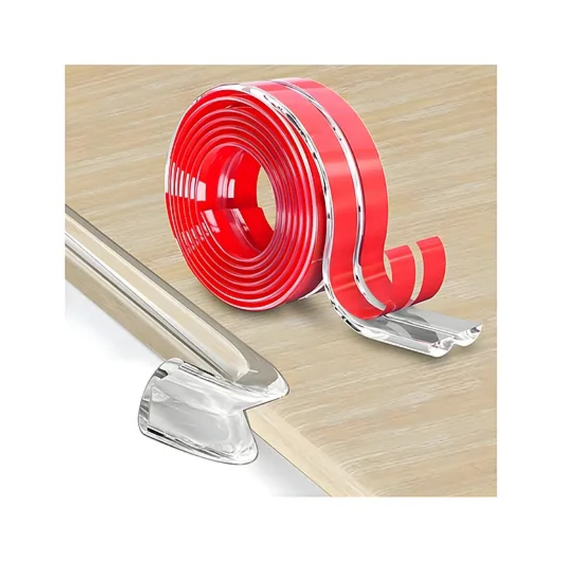 COZY VIBES (2CM X 2M)  Baby Edge Protector Strip Childproof Guards, Safety Bumper for Furniture, Desk, Crib, Gate, Bed, Wall – Soft Silicone Babyproofing Cover – PACK OF 1 – COLOR MAY VARY