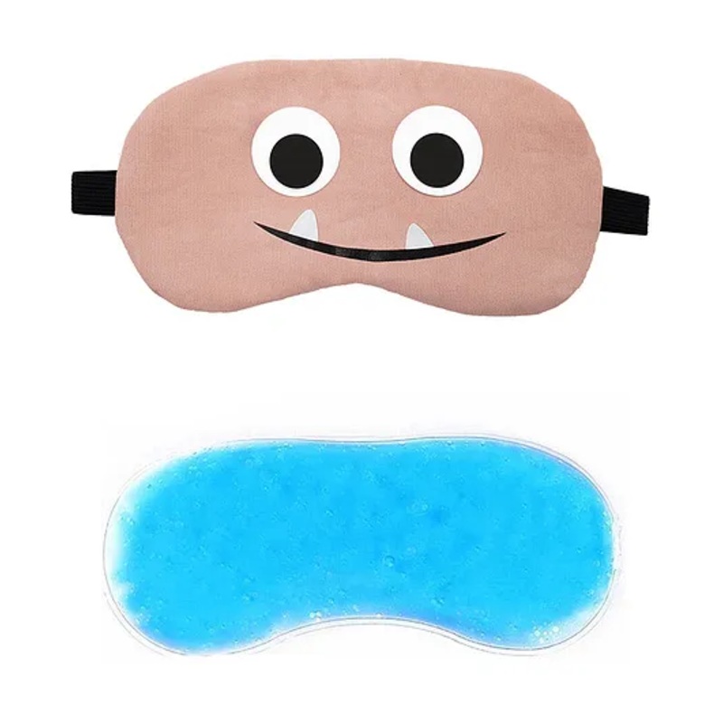 JENNA Sleeping Eye Mask With Cooling Gel Cartoon Teeth Face Print – Pink