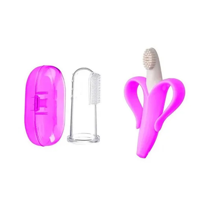 Joy Buzz Baby Silicone Toothbrush Pack Of 2 – Pink