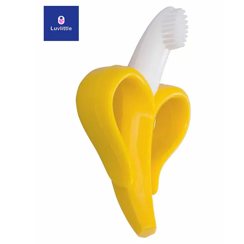 Luvlittle Banana Shaped Teething Toothbrush – Yellow White