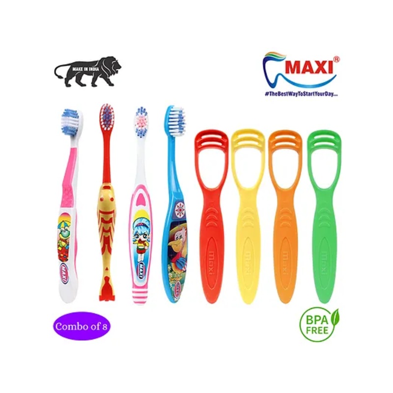 MAXI Junior Oral Care Combo Pack of 8 – Multicolor