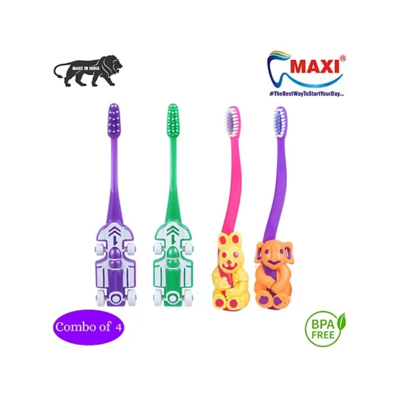 MAXI Junior Toothbrush Pack of 4 – Multicolour