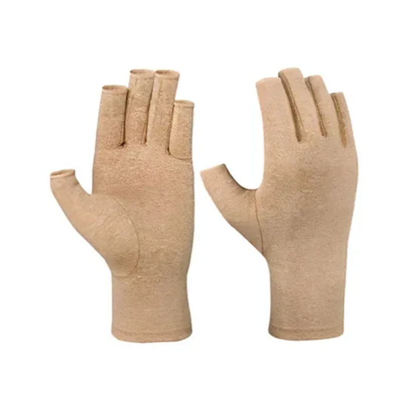 MOMISY Arthritis Finger Less Compression Large Gloves – Khaki, L