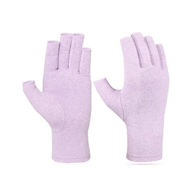 MOMISY Arthritis Finger Less Compression Small Gloves – Purple, S