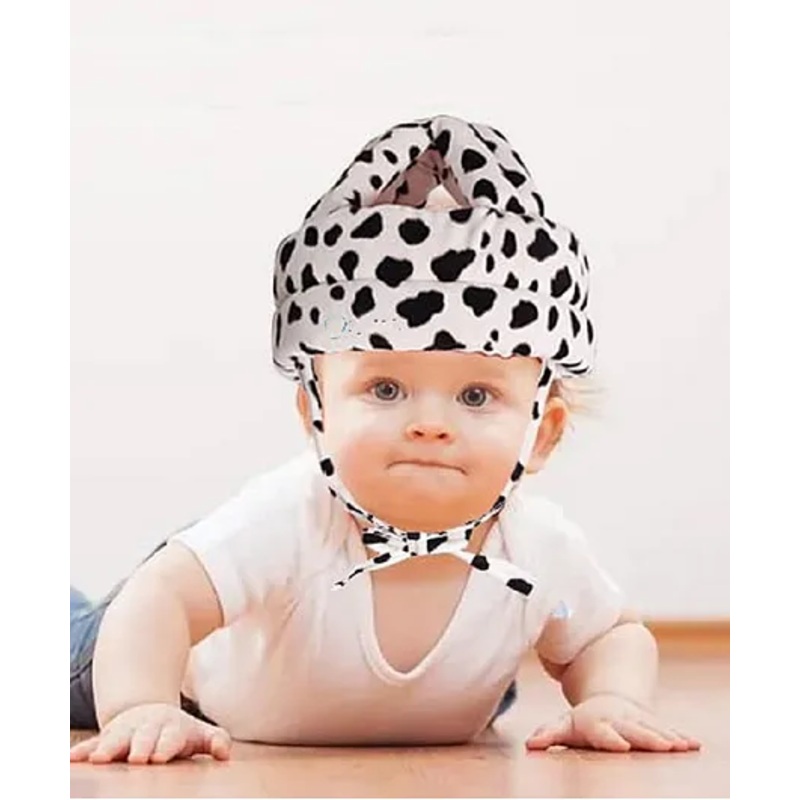 NeonateCare Baby Helmet Baby Head Protector –  Adjustable Size for Baby Learning to Walk or Run –  Soft Safety Helmet  (White Black Helmet)
