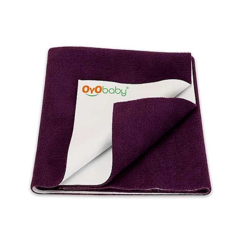 OYO BABY Waterproof Instant Dry Sheet Baby Bed Protector Extra Absorbent Crib Sheet Double Bed Size  – Purple