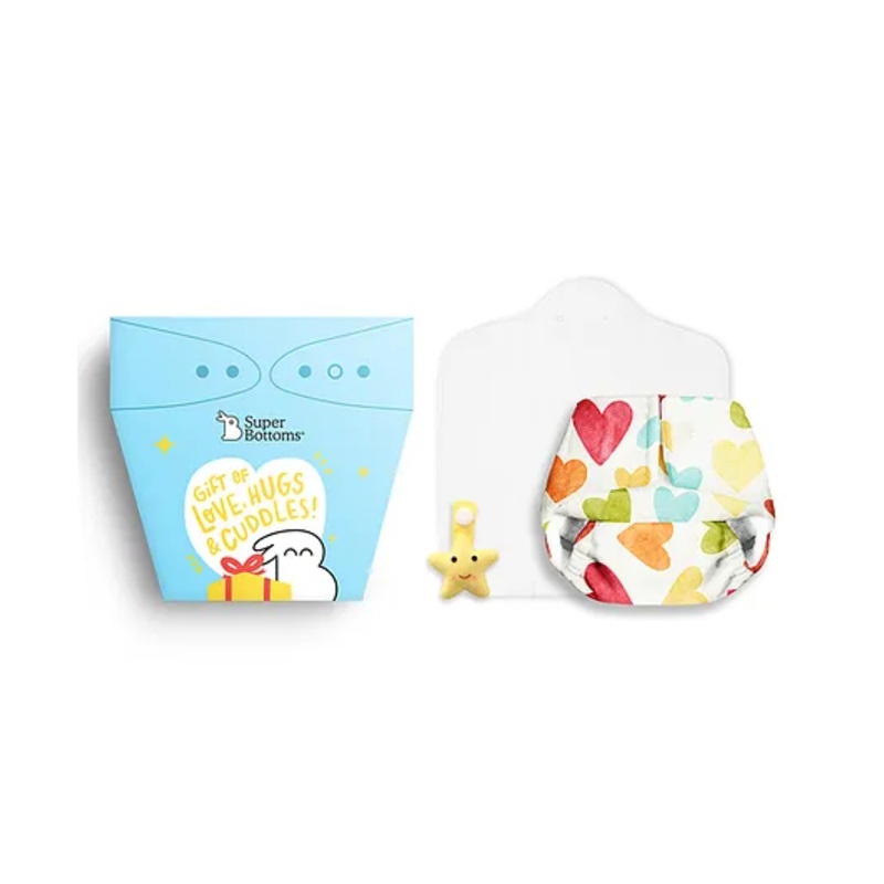 SuperBottoms Gift Pack- Reusable Newborn UNO Cloth Diaper & Cute Charmling – 3 Pieces