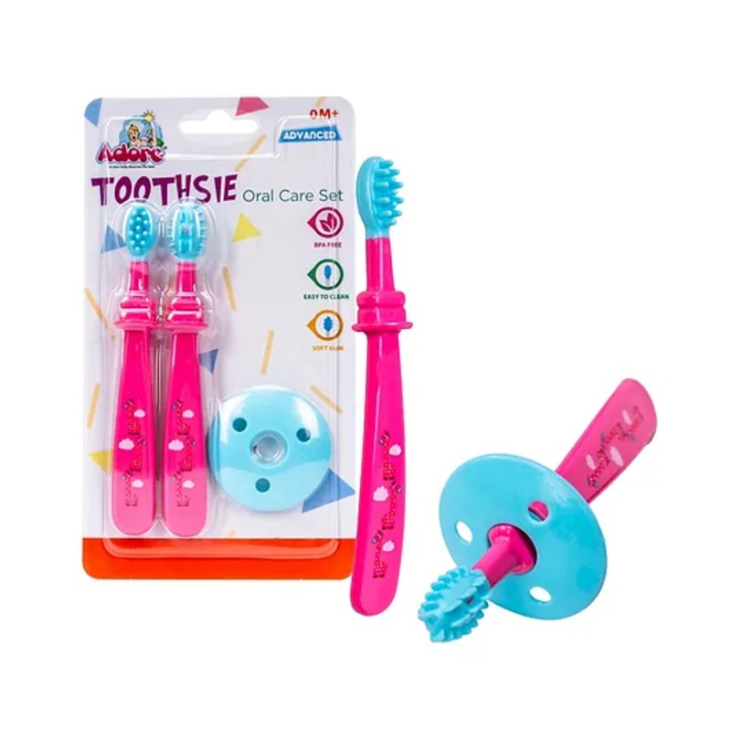 Adore Toothsie 2 stage Baby Dental Care Kit (Pink)