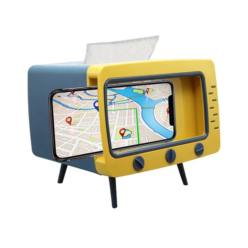 Amour TV Shaped Tissue Box – Yellow Blue