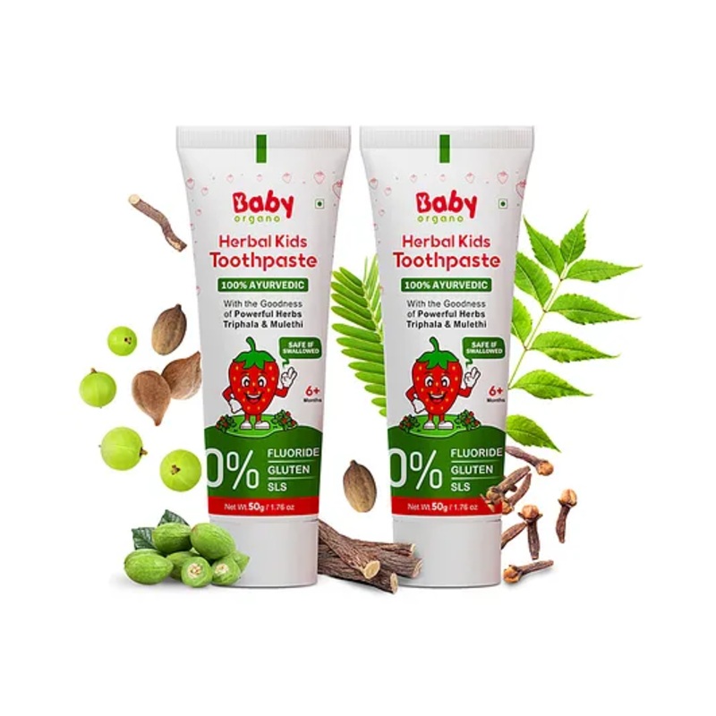 BabyOrgano Kids Herbal Strawberry Flavor Toothpaste Pack Of 2 – 50 g Each