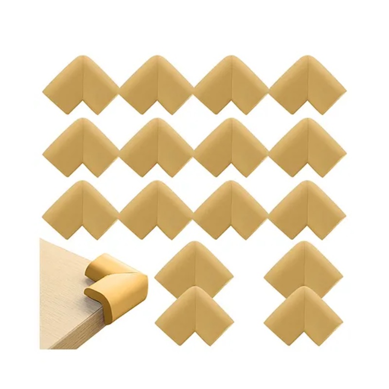 Bembika L Shaped Baby Safety Corner Protector Pack of 16 – Beige
