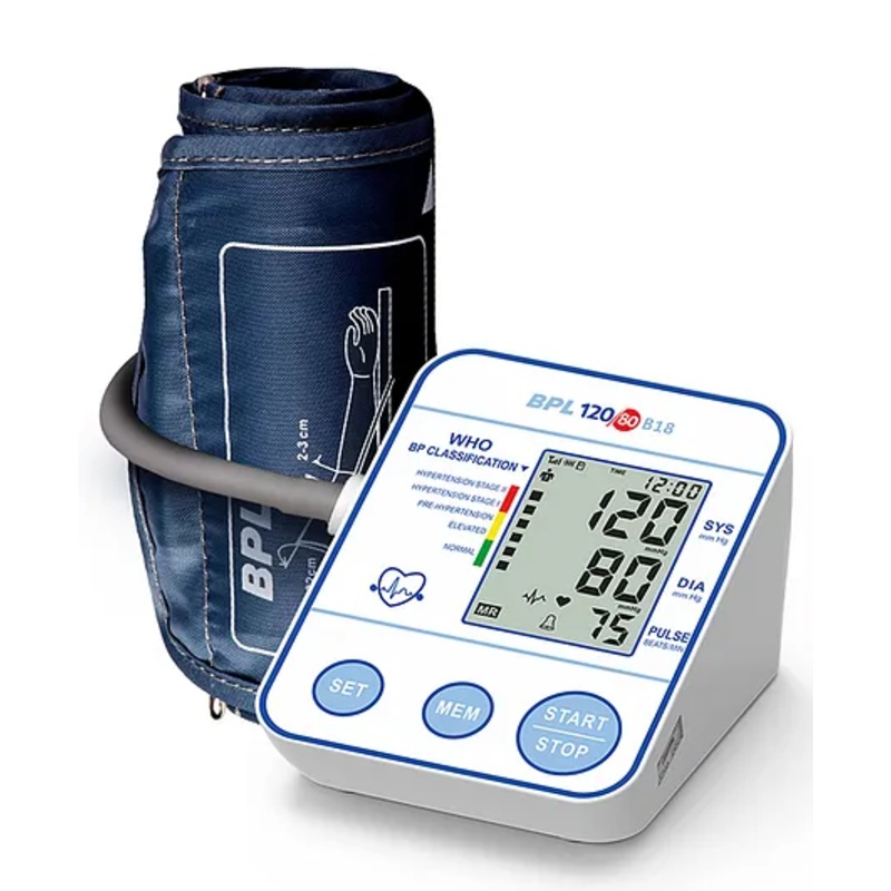 BPL Medical Technologies B18 Digital Blood Pressure Monitor with USB, LCD Display|BP Apparatus for Home|Hypertension & Managing Heart Health Device – White