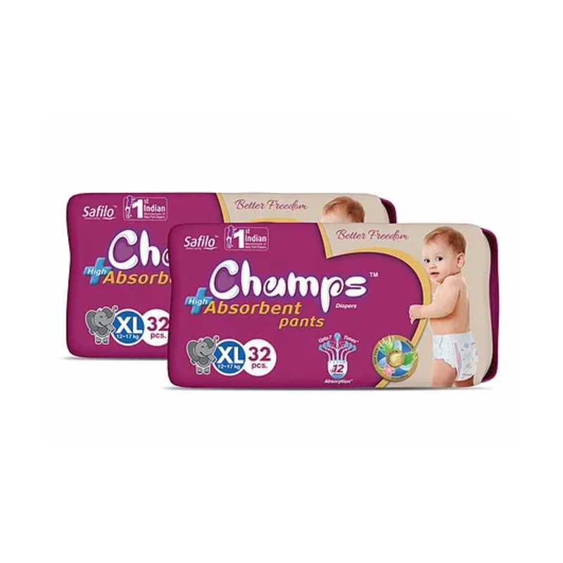 Champs High Absorbent Pant Style Diaper X-Large  – 64  Pieces