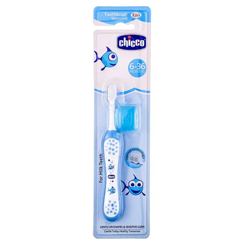 Chicco Ultra Soft Bristles Toothbrush Fish Print – Blue