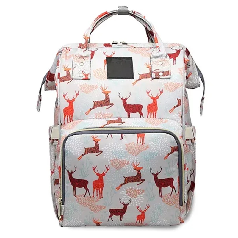 Chinmay Kids Large Capacity Unicorn Design Diaper Backpack with Insulated Bottle Storage –  Grey