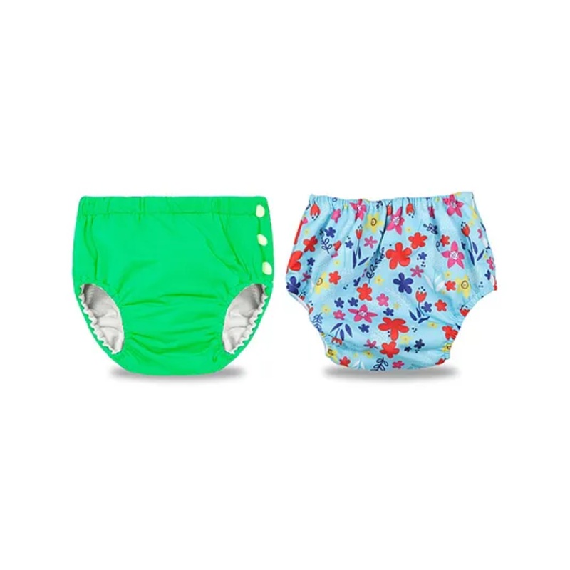 Chinmay Kids Swimming Pants Reusable Swimwear Diaper Pool Pants Pack of 2 – Green & Sky Blue