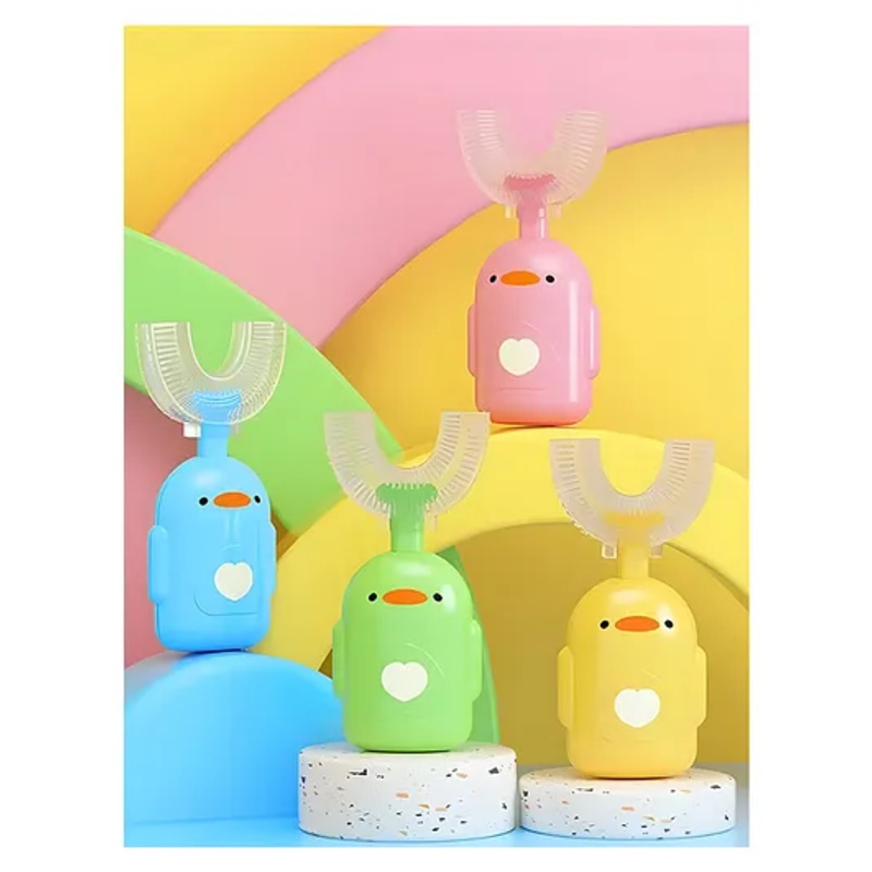 Cozy Vibes Kids Toothbrush Cartoon Kids U Shaped Toothbrush Cartoon Modeling Toothbrushes for Baby Kids – Pack of 1 – Color May Vary