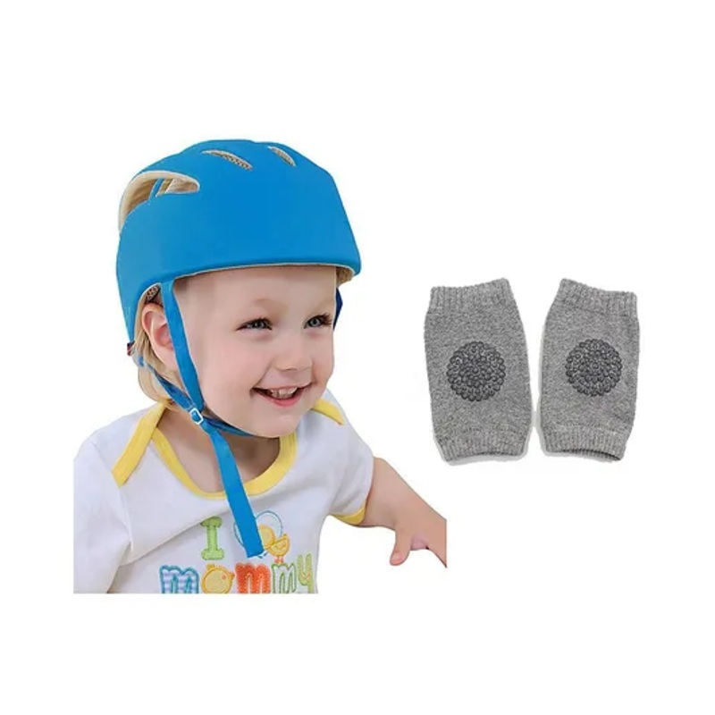 DearJoy Safety Helmet and Knee Pad Combo – Blue
